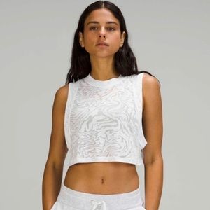 Lululemon All Yours Crop Tank Top White Size 14